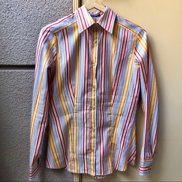 Etro multi color striped shirt - Picture 1 of 5